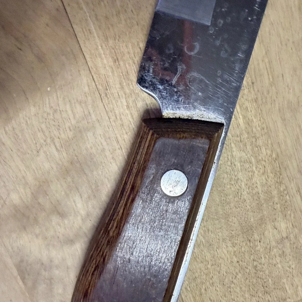 Vintage Maxam Steel Japan & Rogers Co Stainless Steel Wood Handle Knife
